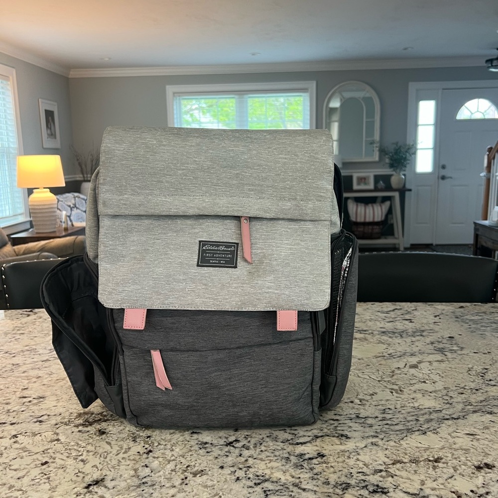 Eddie Bauer Gray and Pink Urban Backpack
